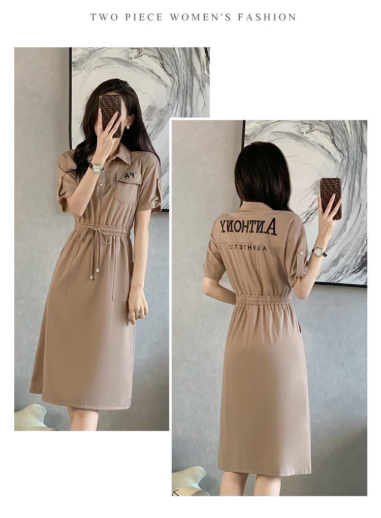 2024 Customized Wholesale Trendy Excessive-High quality New Brief Sleeve Lengthy Informal Elegant Costume for Girls