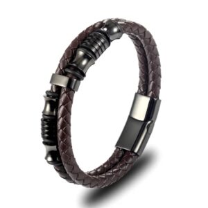 2024 Trending Males’s Magnetic Leather-based and Stainless Metal Bracelet Jewellery