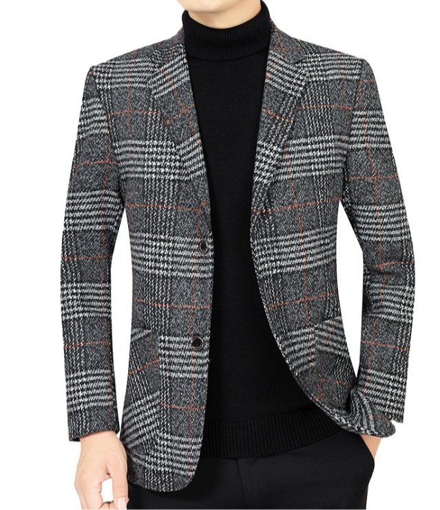 2024 Wholesale Males's Informal Go well with Jacket - New Vogue Plaid Design for Spring and Autumn, Simple-Care Gentleman’s Apparel