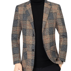 2024 Wholesale Males’s Informal Go well with Jacket – New Vogue Plaid Design for Spring and Autumn, Simple-Care Gentleman’s Apparel