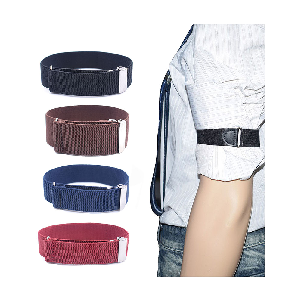 Adjustable Elastic Arm Cuffs for Males and Girls - Unisex Shirt Sleeve Holders for Events and Weddings