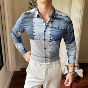 Customized-Made Males’s Trend Lengthy Sleeve Shirt with Digital Print for Informal Put on