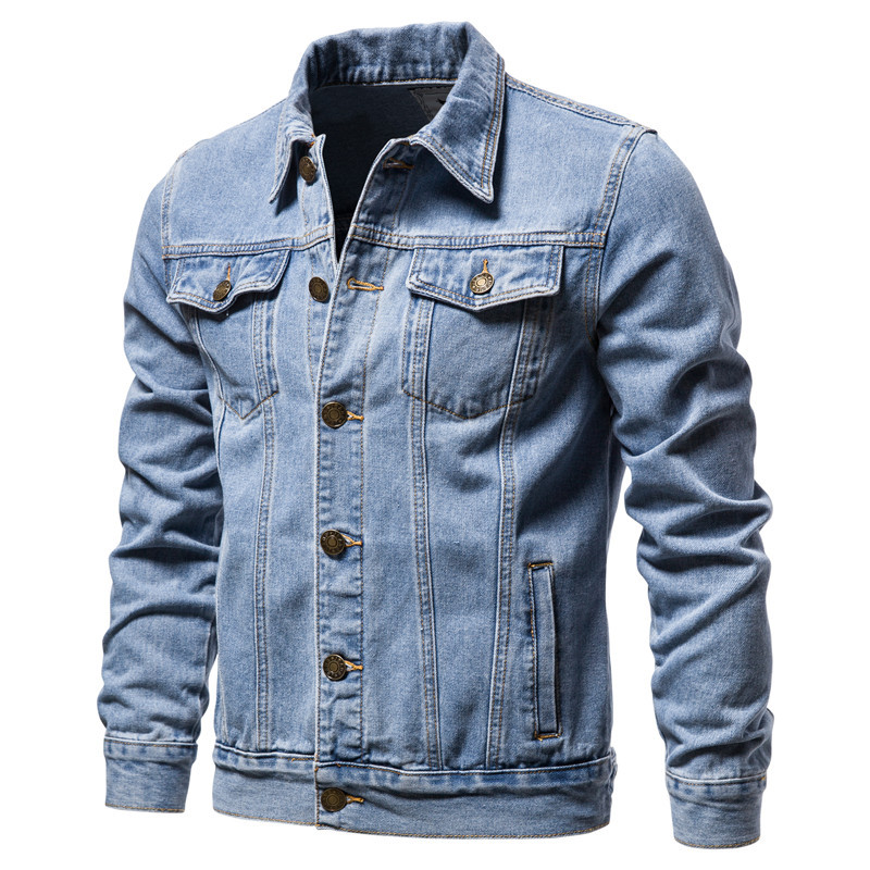 Customized 2024 Spring Wholesale Premium Males's Cotton Denim Jacket