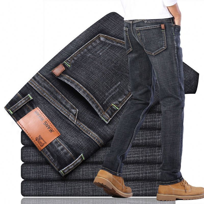 New Vogue Excessive-High quality Wholesale Straight Match Enterprise Informal Stretch Plus Dimension Males’s Denims