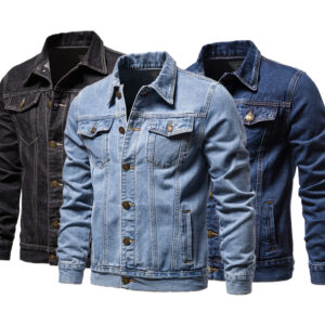 Customized 2024 Spring Wholesale Premium Males’s Cotton Denim Jacket